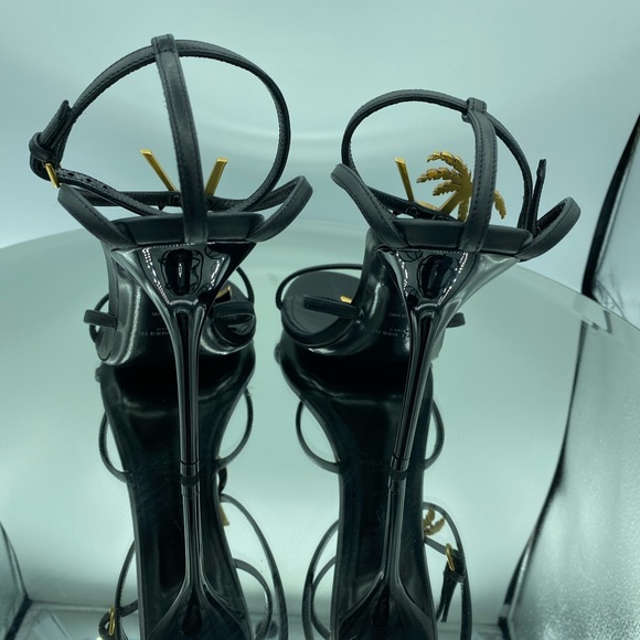 Saint Laurent Cassandra 100mm Black Sandal - Picture 2 of 8